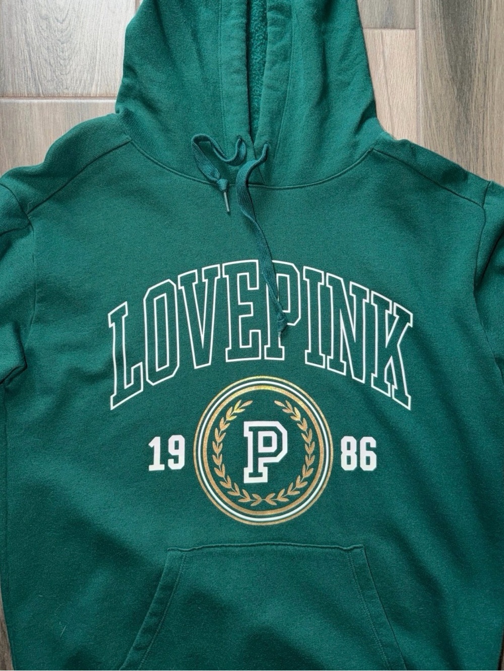 PINK Victoria's Secret Teal Green Drawstring Hoodie